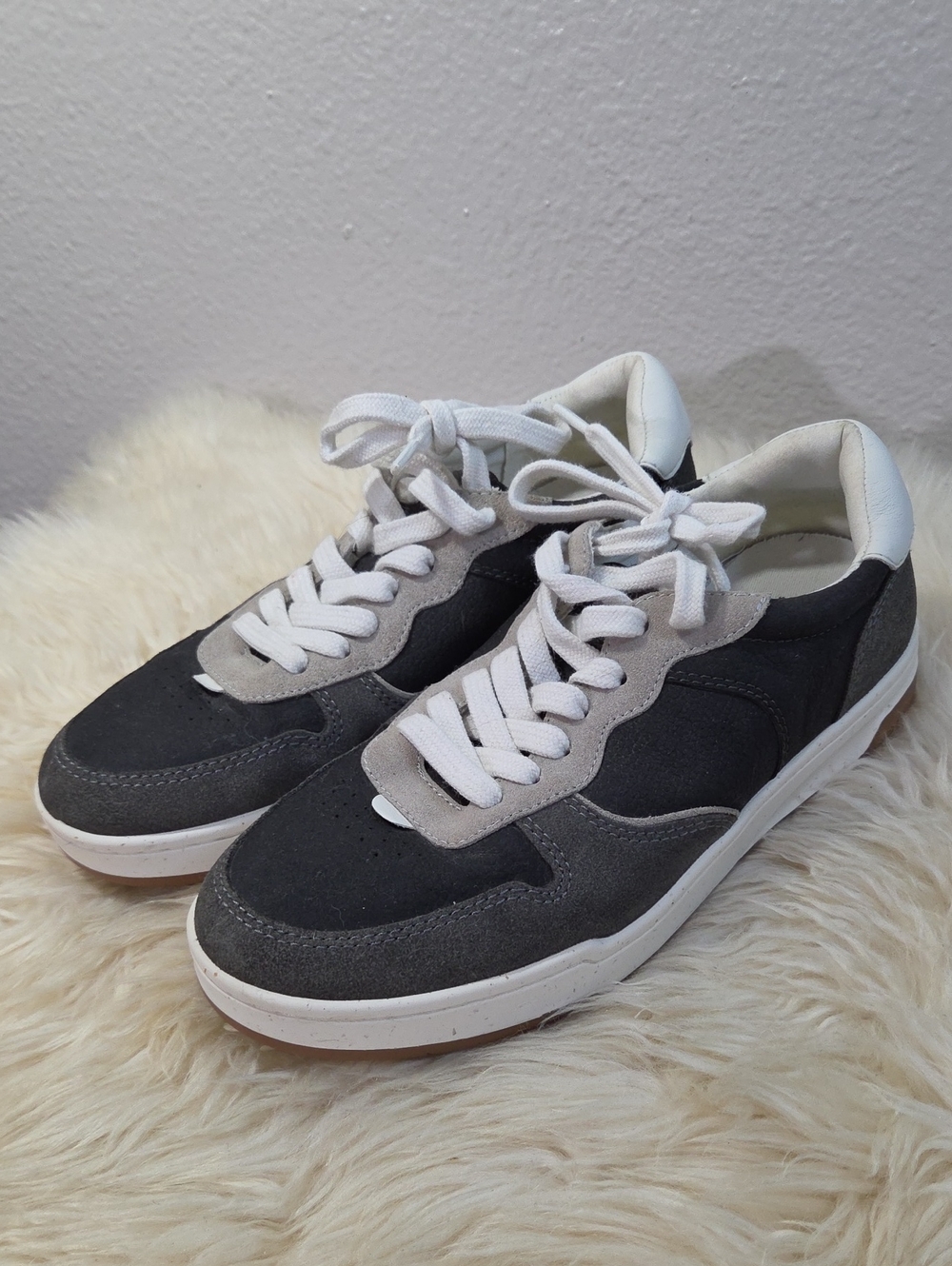 Madewell MWL Gray Suede Leather Court Sneakers Unisex